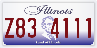 IL license plate Z834111