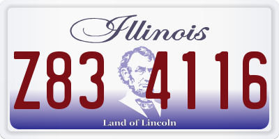 IL license plate Z834116