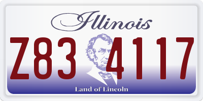 IL license plate Z834117