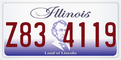 IL license plate Z834119