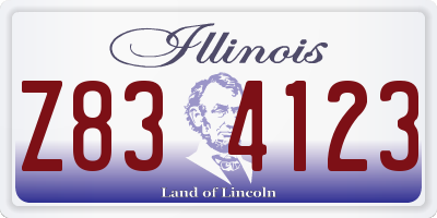 IL license plate Z834123