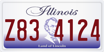 IL license plate Z834124
