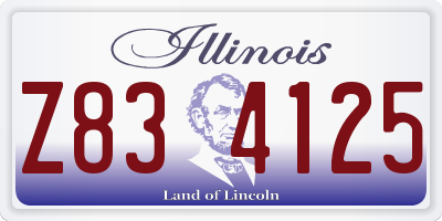 IL license plate Z834125