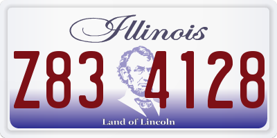 IL license plate Z834128