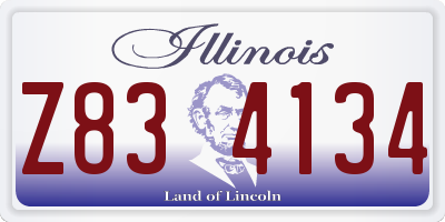 IL license plate Z834134