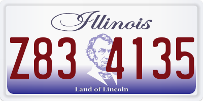 IL license plate Z834135