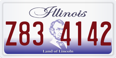 IL license plate Z834142