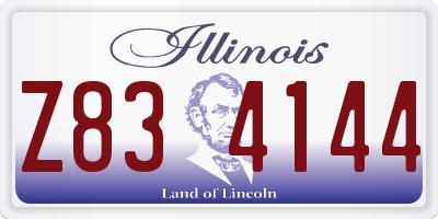 IL license plate Z834144