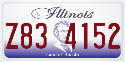 IL license plate Z834152