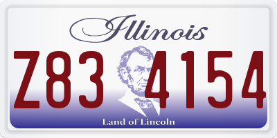 IL license plate Z834154