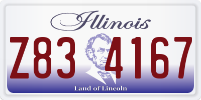 IL license plate Z834167
