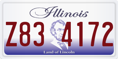 IL license plate Z834172
