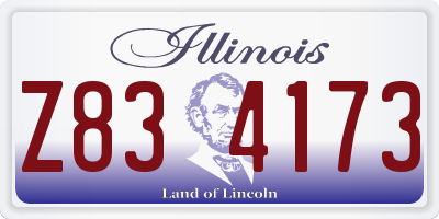 IL license plate Z834173
