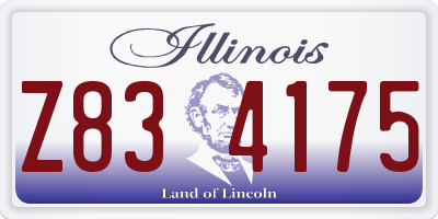 IL license plate Z834175