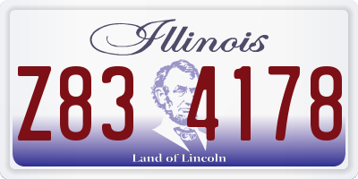 IL license plate Z834178