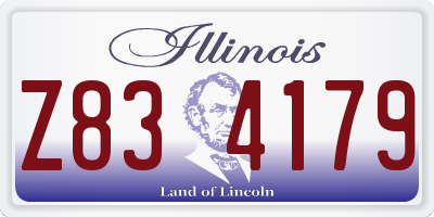 IL license plate Z834179