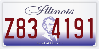 IL license plate Z834191