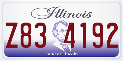 IL license plate Z834192