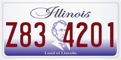 IL license plate Z834201