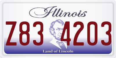 IL license plate Z834203