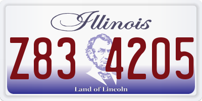 IL license plate Z834205