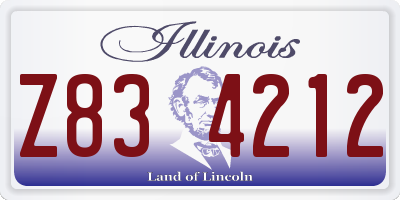 IL license plate Z834212