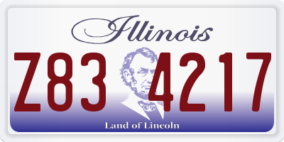 IL license plate Z834217