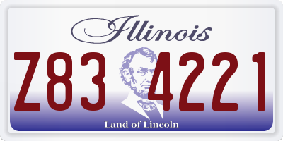 IL license plate Z834221