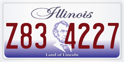 IL license plate Z834227