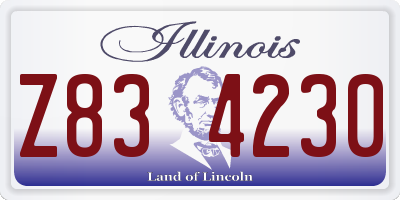 IL license plate Z834230
