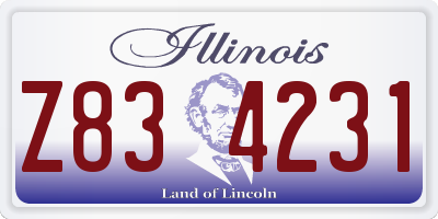 IL license plate Z834231