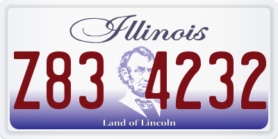 IL license plate Z834232