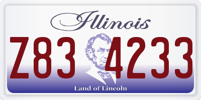 IL license plate Z834233