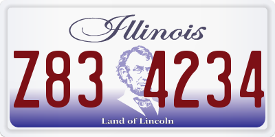 IL license plate Z834234