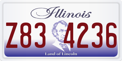 IL license plate Z834236