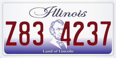 IL license plate Z834237