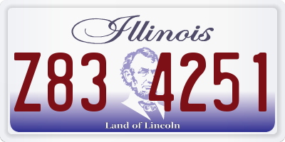 IL license plate Z834251