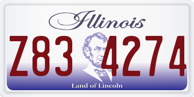 IL license plate Z834274