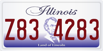 IL license plate Z834283