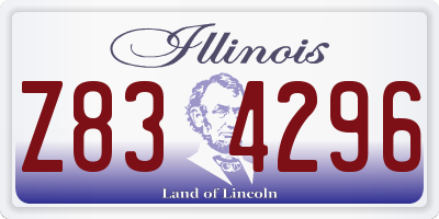 IL license plate Z834296