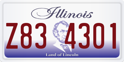 IL license plate Z834301