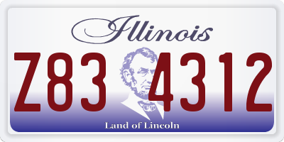 IL license plate Z834312