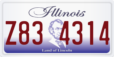 IL license plate Z834314
