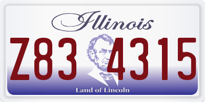 IL license plate Z834315