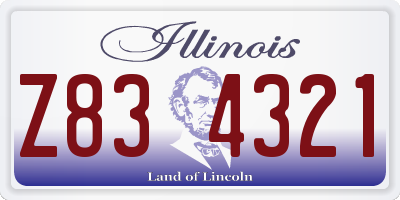 IL license plate Z834321
