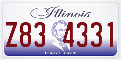 IL license plate Z834331