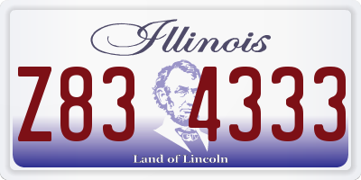 IL license plate Z834333