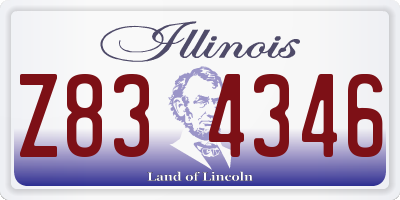 IL license plate Z834346