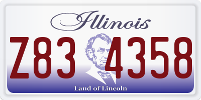IL license plate Z834358