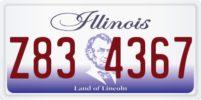 IL license plate Z834367
